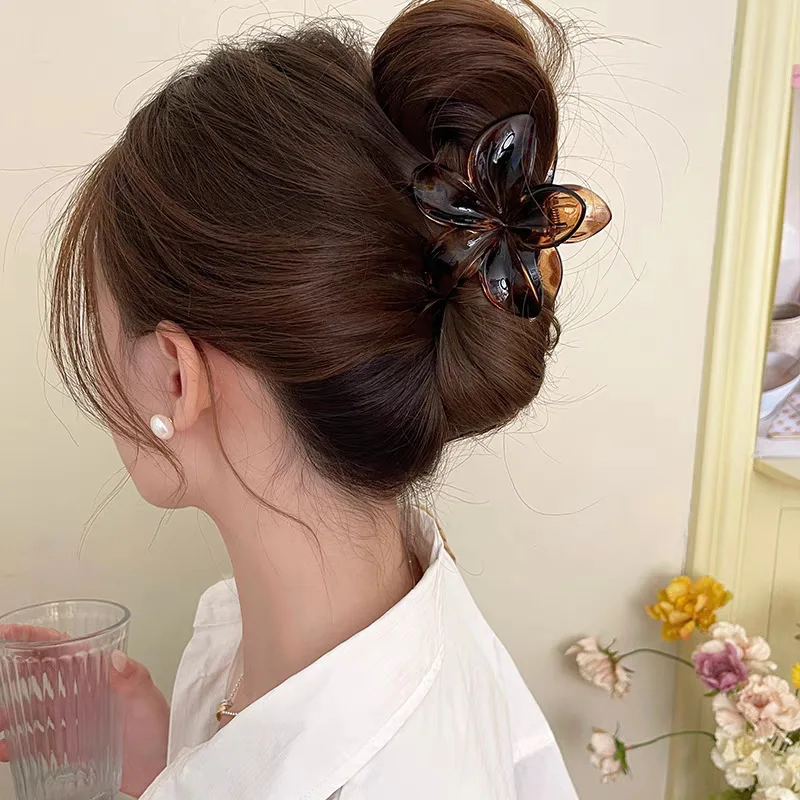 pince cheveux fleur hawaïenne leopard