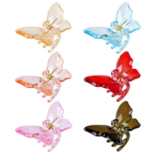 mini pince cheveux crabe papillon transparent