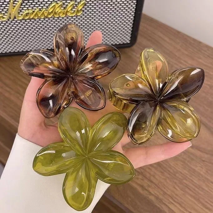 pince cheveux fleur hawaïenne leopard