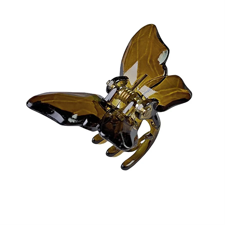mini pince cheveux crabe papillon transparent