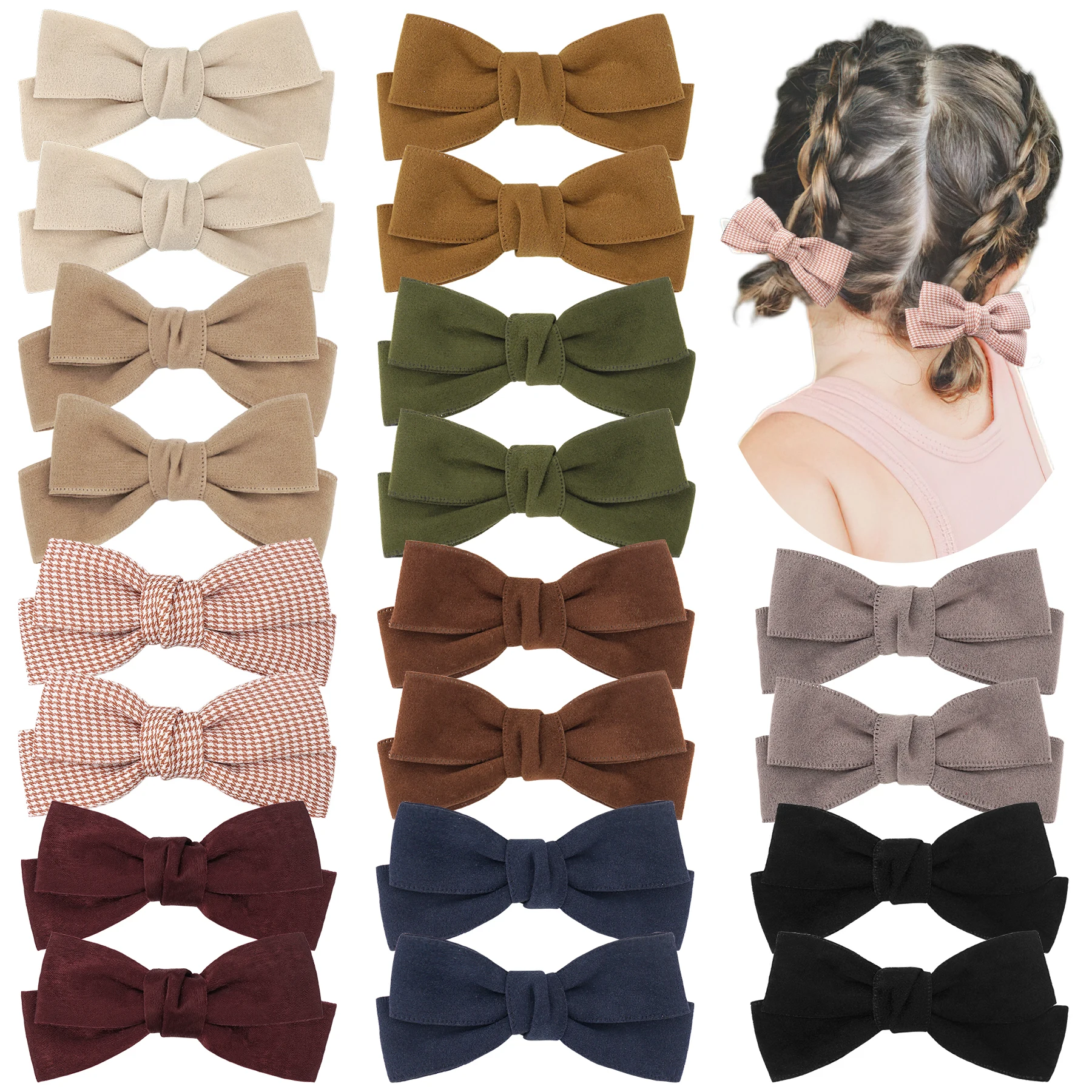 pince noeud couleur d'automne (lot de 8)