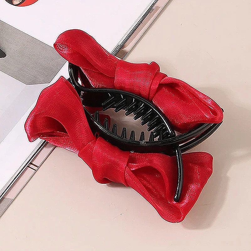 pince cheveux crabe noeud satin