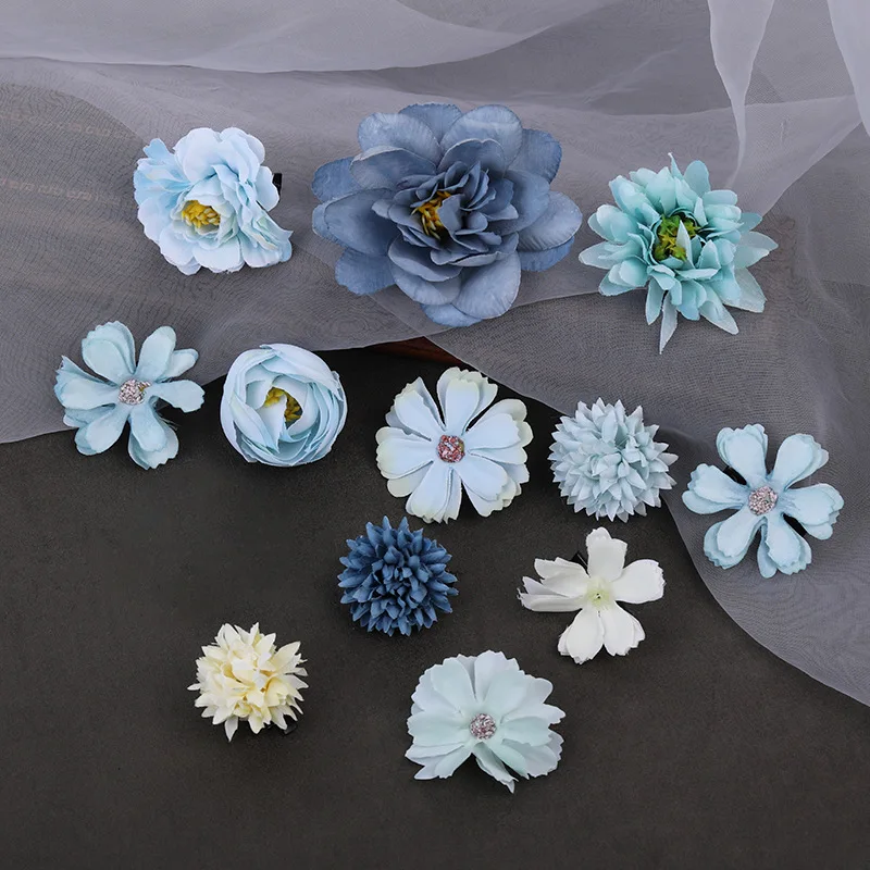 ensemble de pinces cheveux fleur en soie