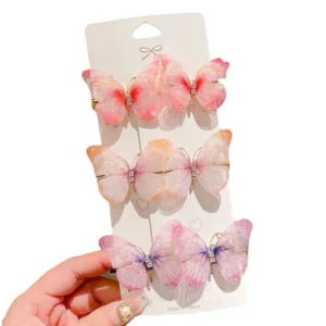 pince cheveux papillons colorés (lot de 6)