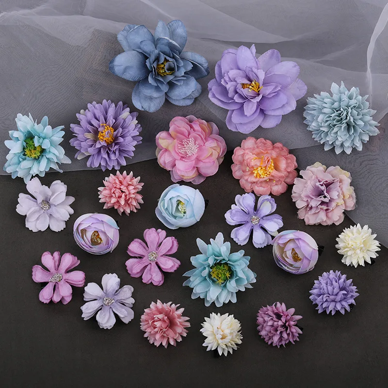 ensemble de pinces cheveux fleur en soie