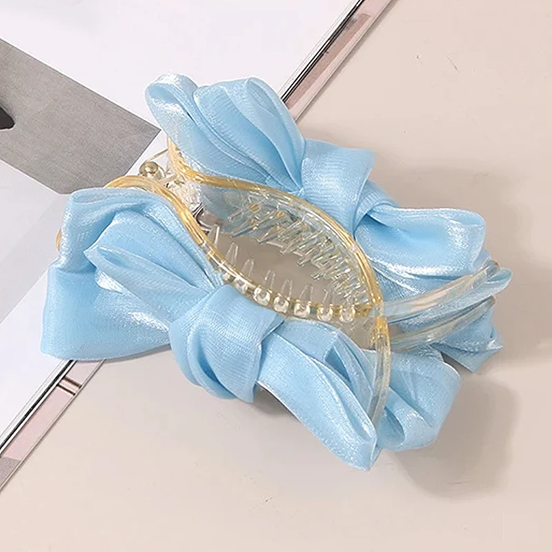 pince cheveux crabe noeud satin