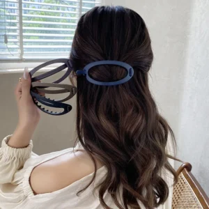 pince à cheveux ovale mate – barrette élégante pour chignon & style minimaliste