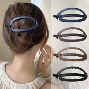 pince à cheveux ovale mate – barrette élégante pour chignon & style minimaliste