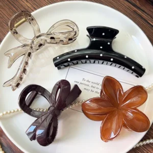 pince à cheveux noeud en acrylique – accessoire chic & élégant pour femme