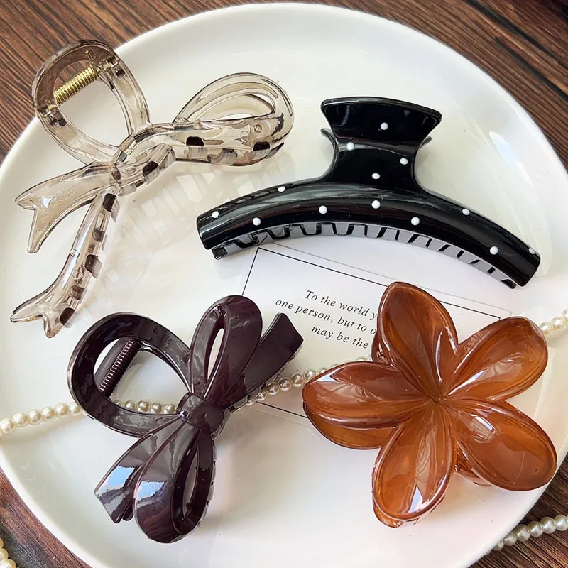 pince à cheveux noeud en acrylique – accessoire chic & élégant pour femme