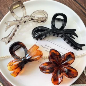 pince à cheveux noeud en acrylique – accessoire chic & élégant pour femme