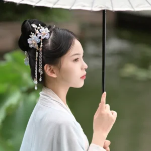 pinces à cheveux mariage style oriental – fleurs rétro & chaînes perles