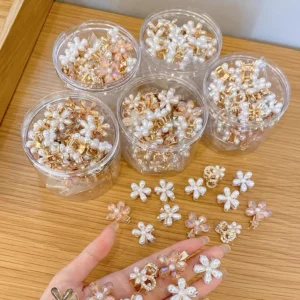 lot de mini pinces crabes perles et fleurs petites pinces cheveux