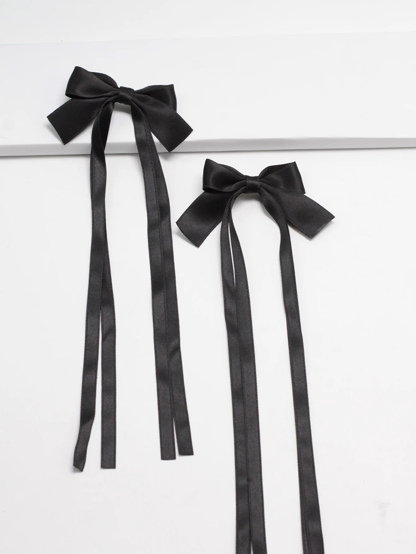 lot de 2 barrettes nœud en velours pinces à cheveux rubans longs