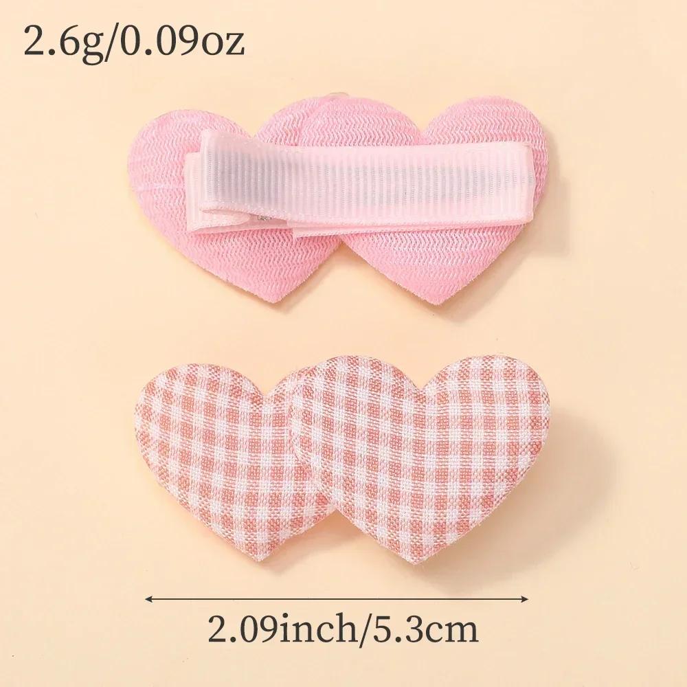 lot 6 barrettes cheveux fille pinces motif cœur