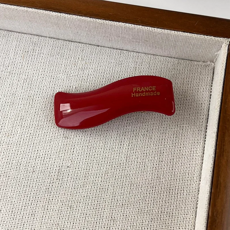 barrette cheveux en acétate ondulée pince écaille de tortue rétro