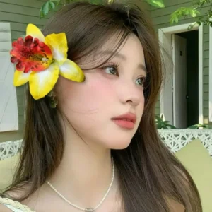 pince à cheveux fleur orchidée tropicale accessoire mariage plage