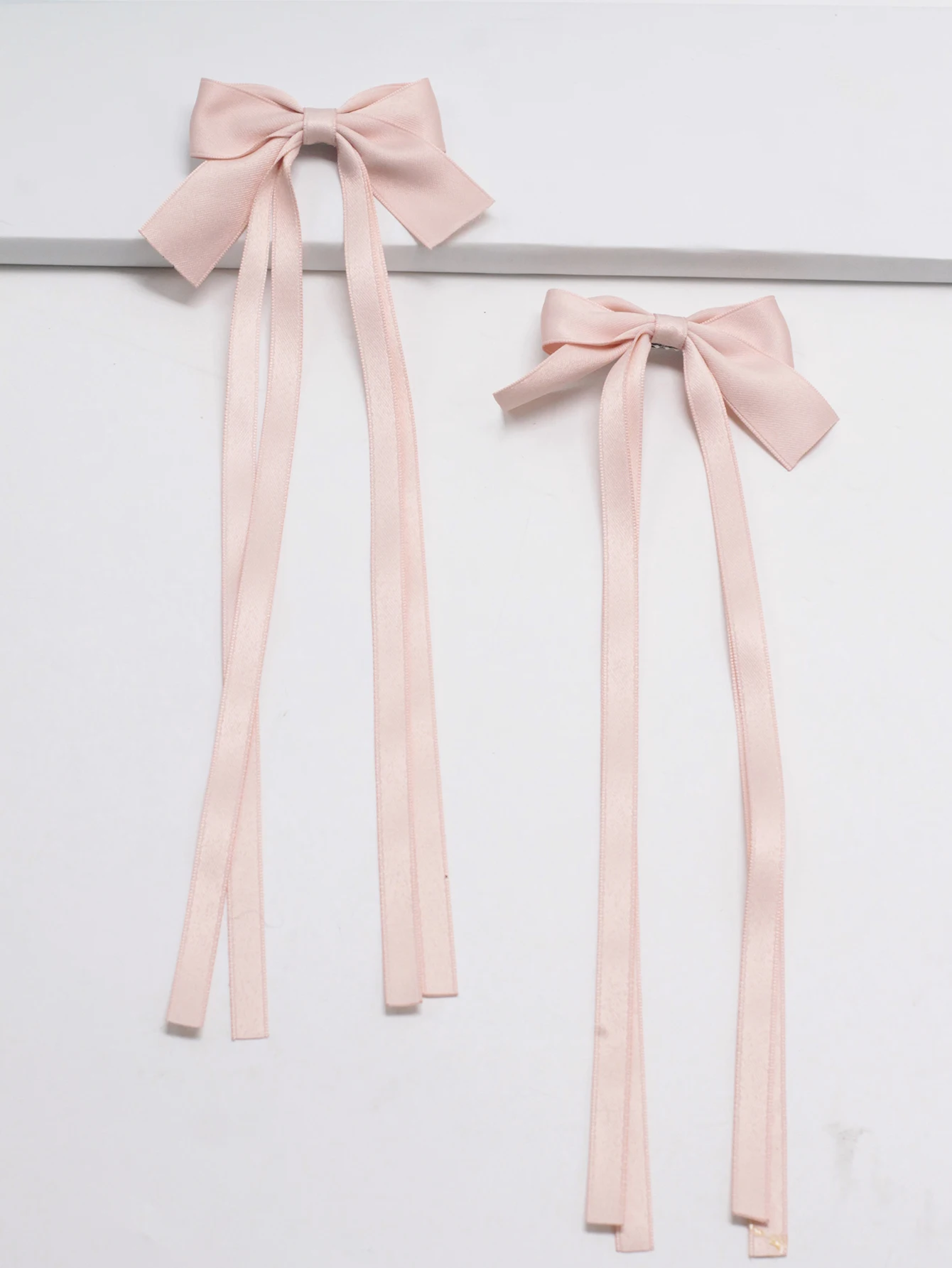 lot de 2 barrettes nœud en velours pinces à cheveux rubans longs