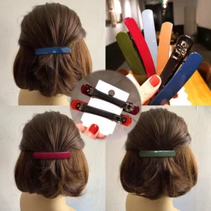 clip cheveux rectangulaire tons morandi idéal pour demi queue