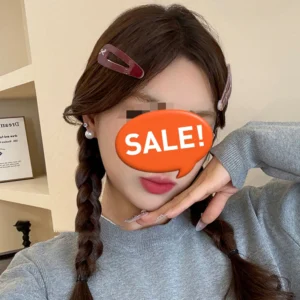 6 barrettes cheveux clic clac à carreaux et nœud look vintage fille