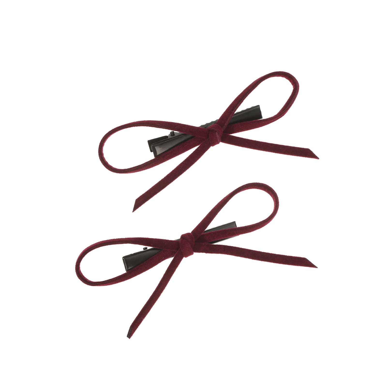 lot de 2 barrettes nœuds en velours rouge accessoire cheveux chic