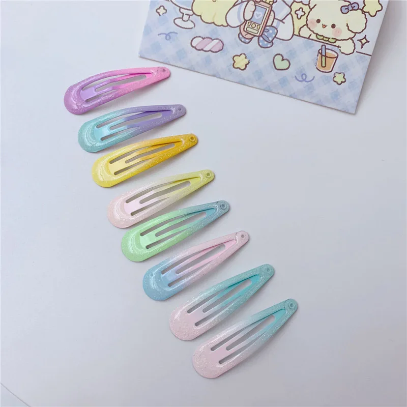 lot de 10 barrettes clic clac cheveux fille pinces dégradé de couleur