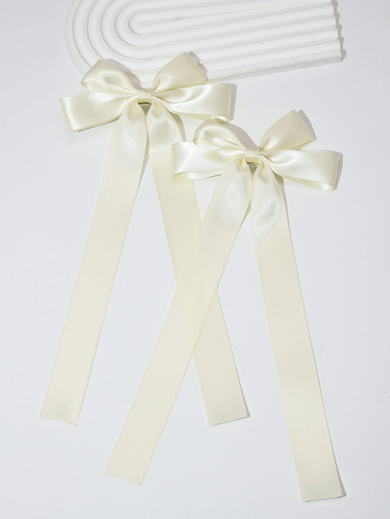 lot de 2 barrettes nœud en velours pinces à cheveux rubans longs