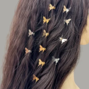 lot 6/12 mini pinces cheveux papillon en métal accessoire tresse y2k