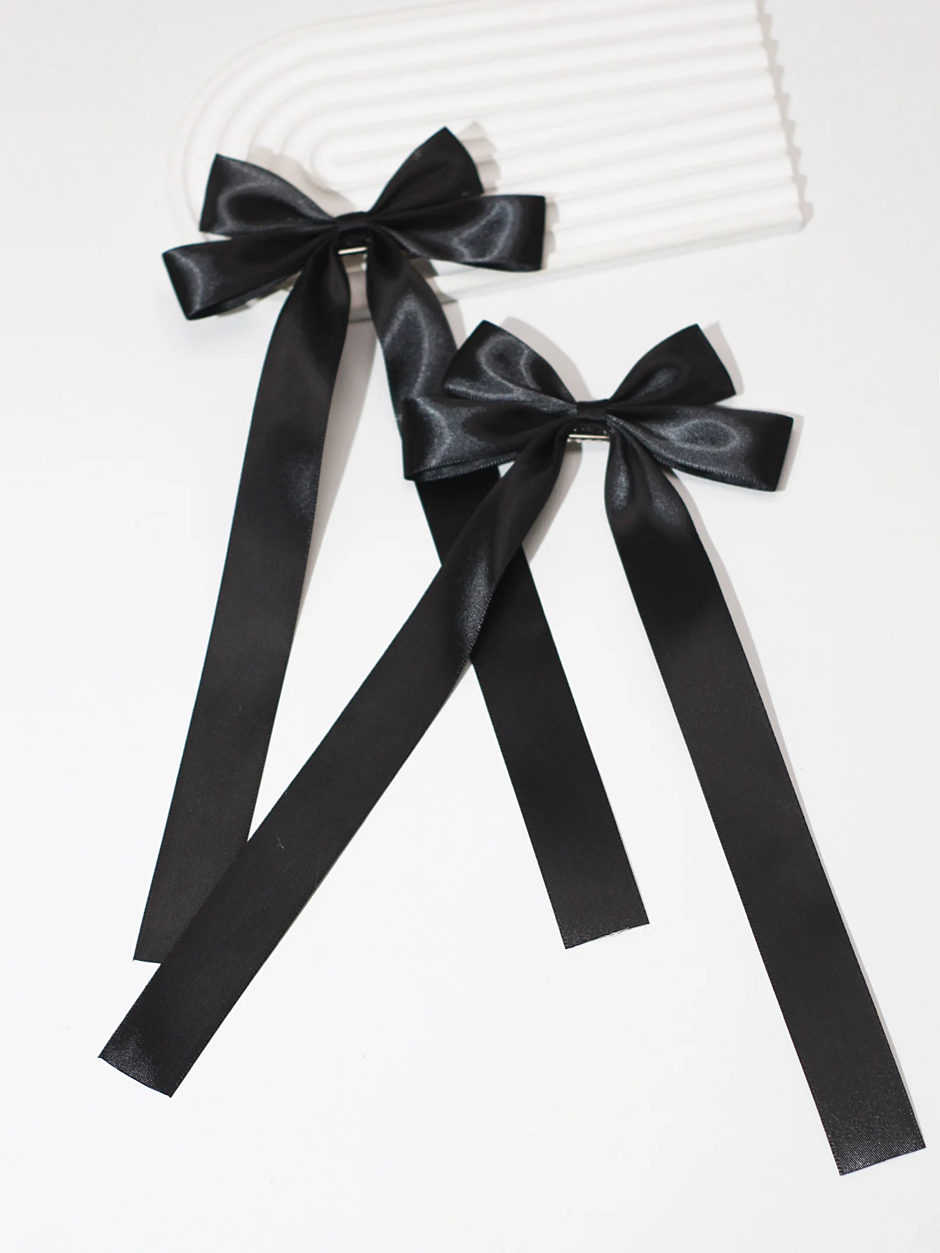 lot de 2 barrettes nœud en velours pinces à cheveux rubans longs