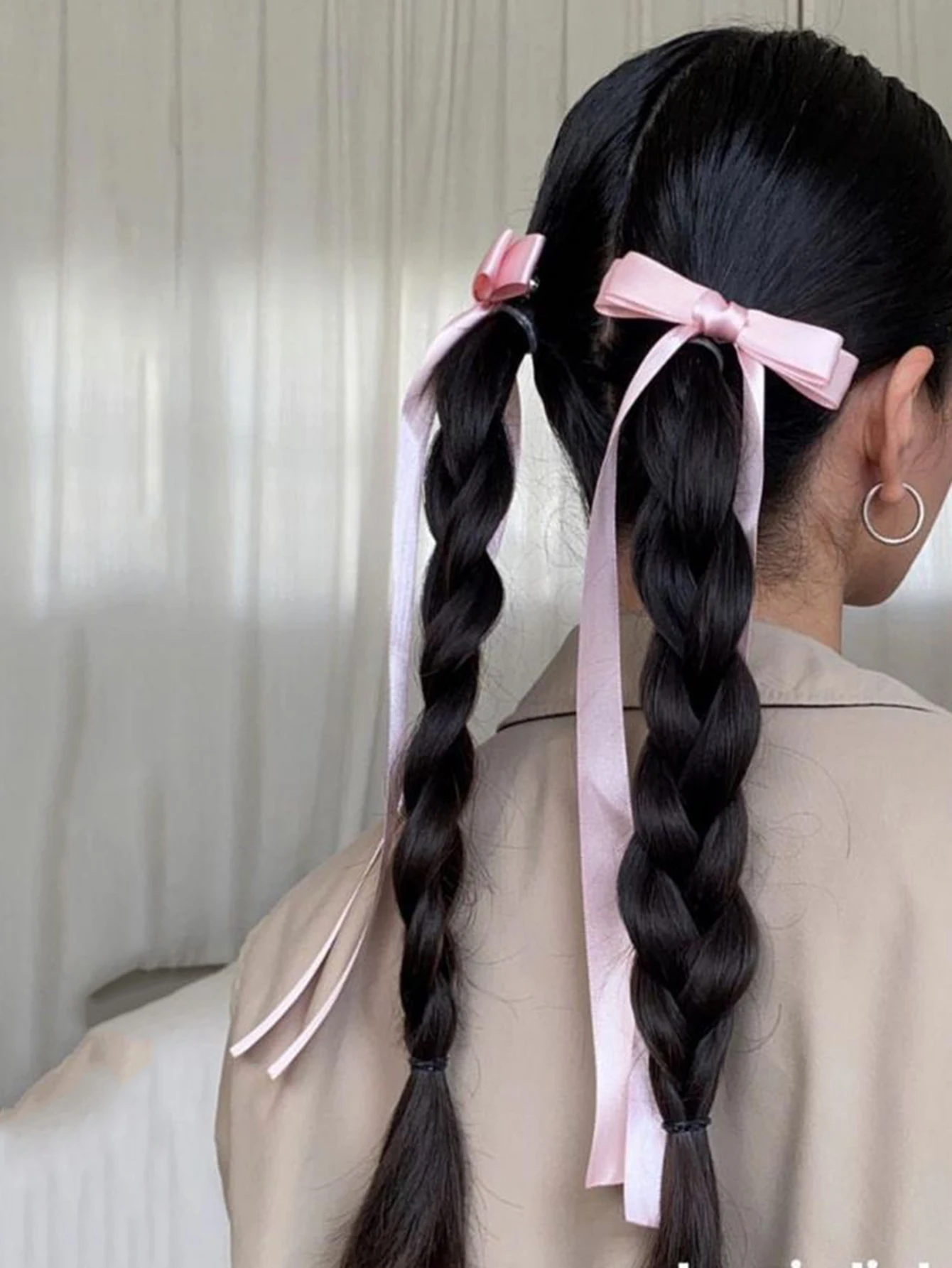 lot de 2 barrettes nœud en velours pinces à cheveux rubans longs