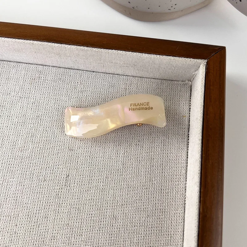 barrette cheveux en acétate ondulée pince écaille de tortue rétro