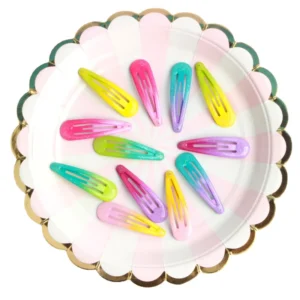 lot de 10 barrettes clic clac cheveux fille pinces dégradé de couleur