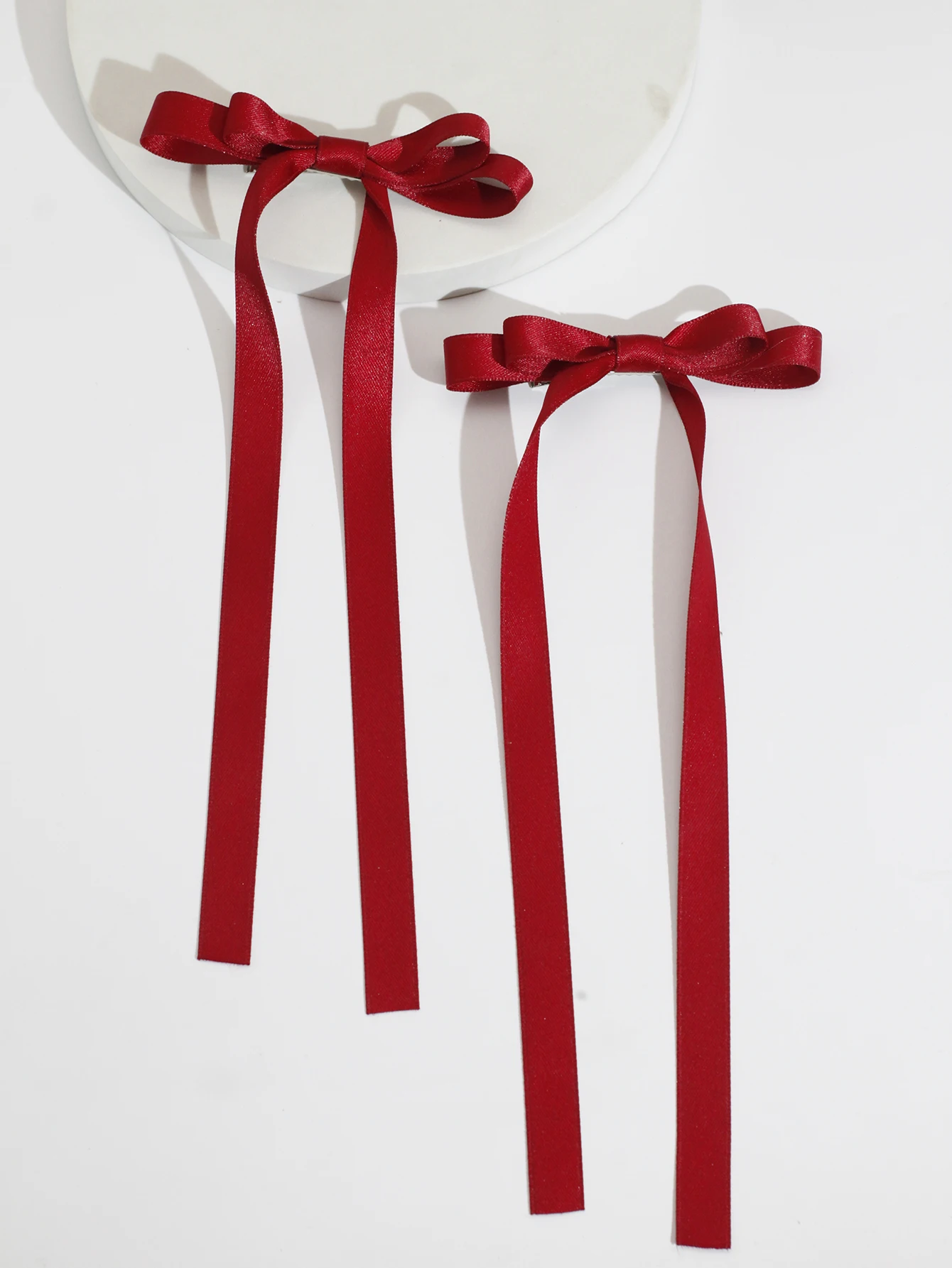 lot de 2 barrettes nœud en velours pinces à cheveux rubans longs