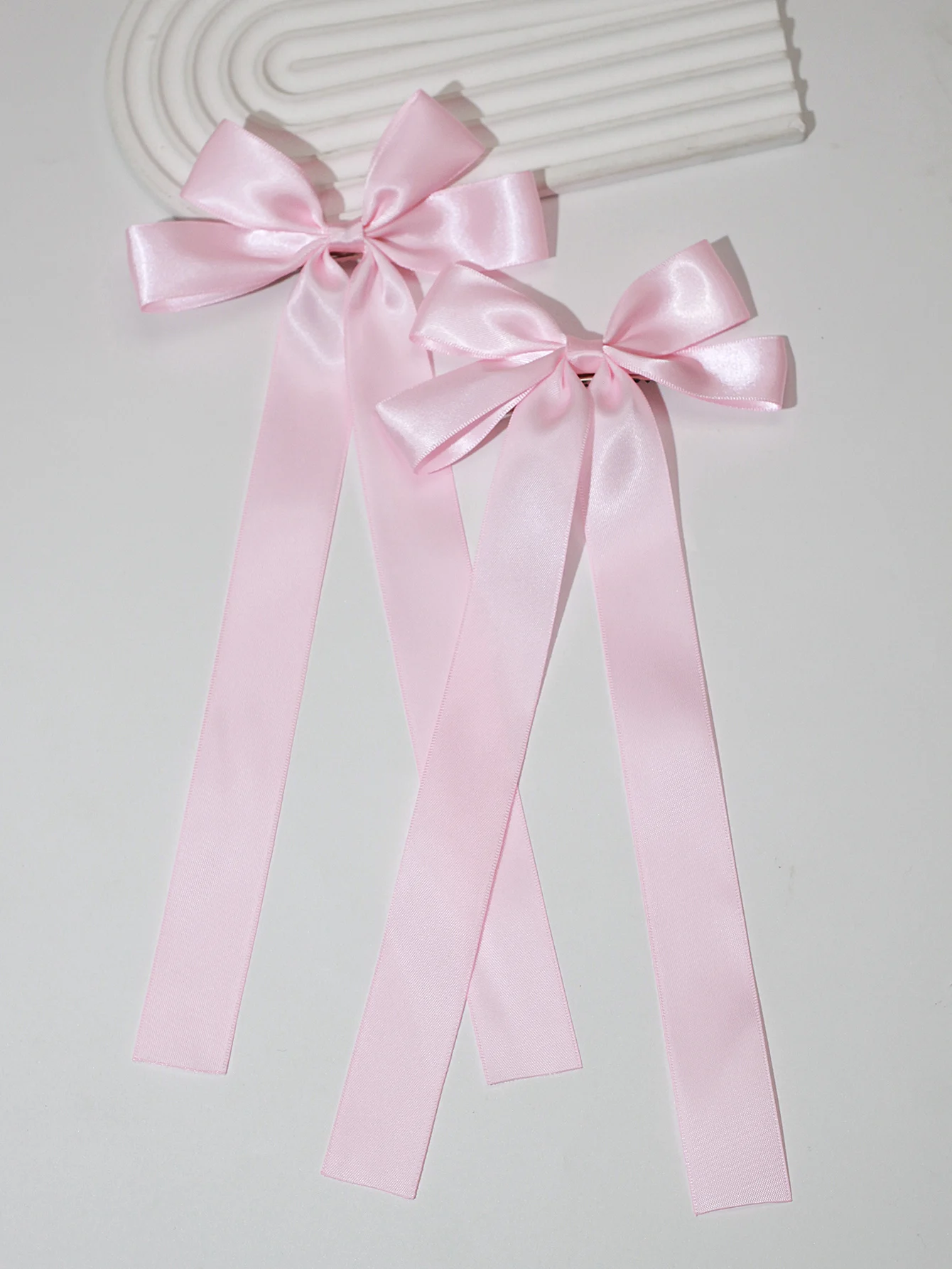 lot de 2 barrettes nœud en velours pinces à cheveux rubans longs