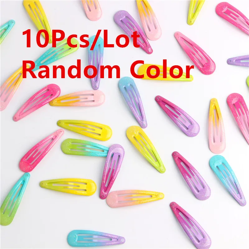 lot de 10 barrettes clic clac cheveux fille pinces dégradé de couleur