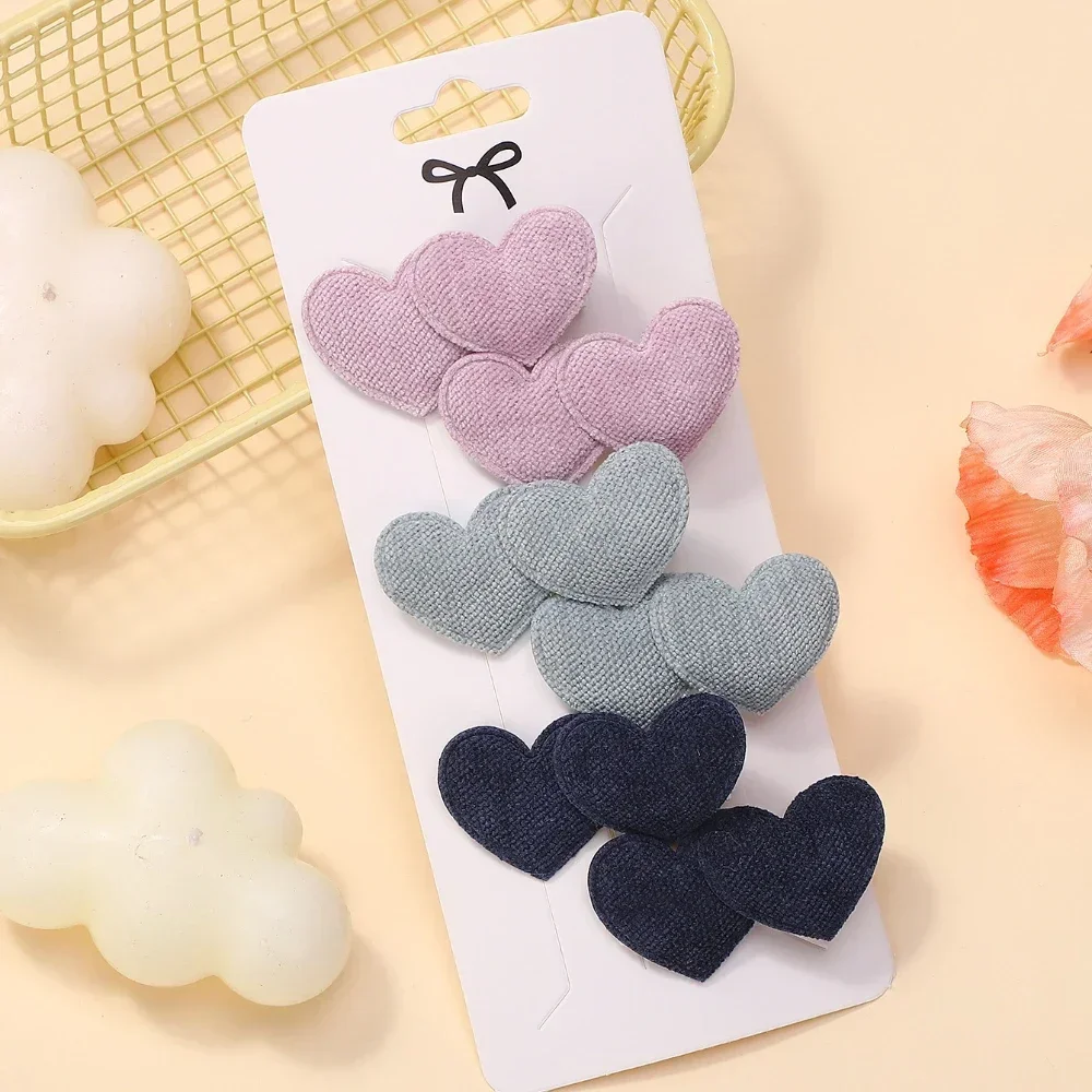 lot 6 barrettes cheveux fille pinces motif cœur
