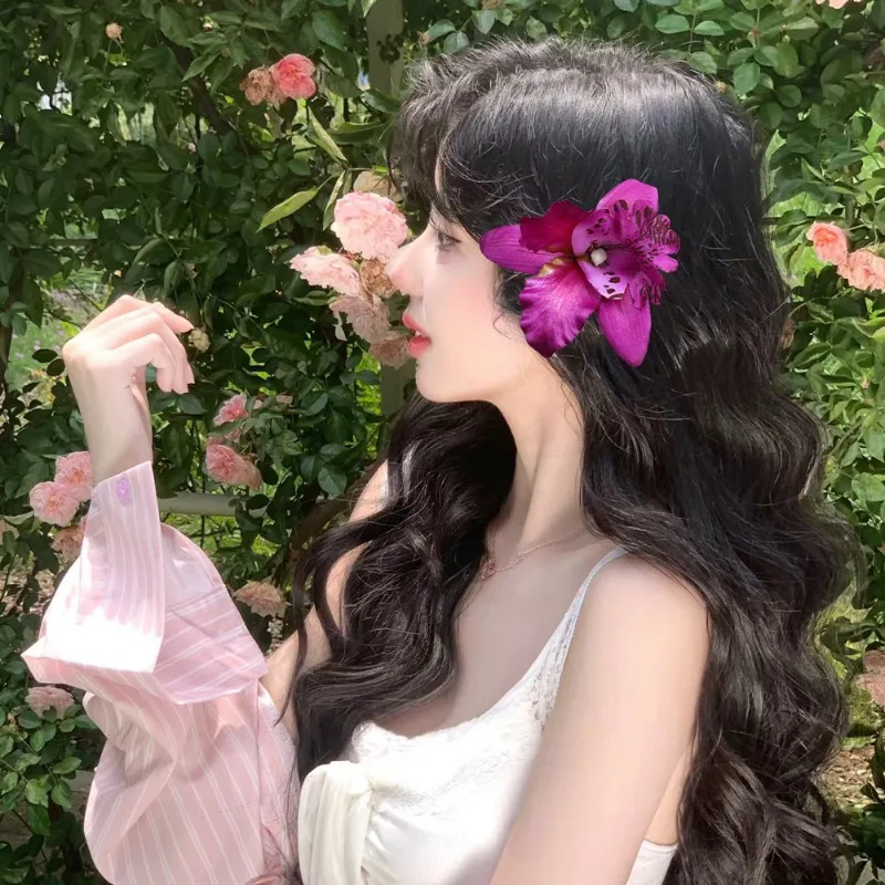 pince à cheveux fleur orchidée tropicale accessoire mariage plage