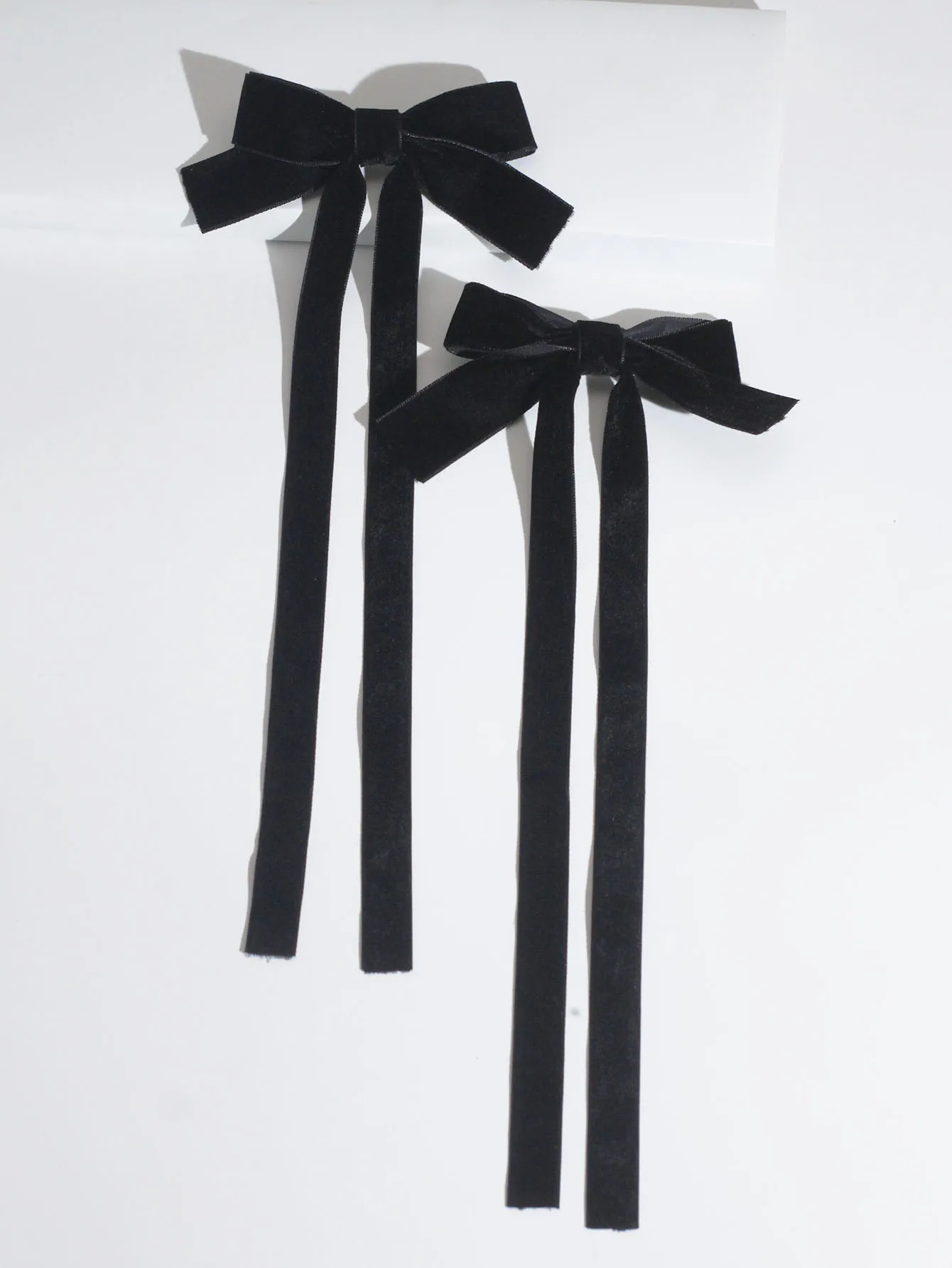 lot de 2 barrettes nœud en velours pinces à cheveux rubans longs