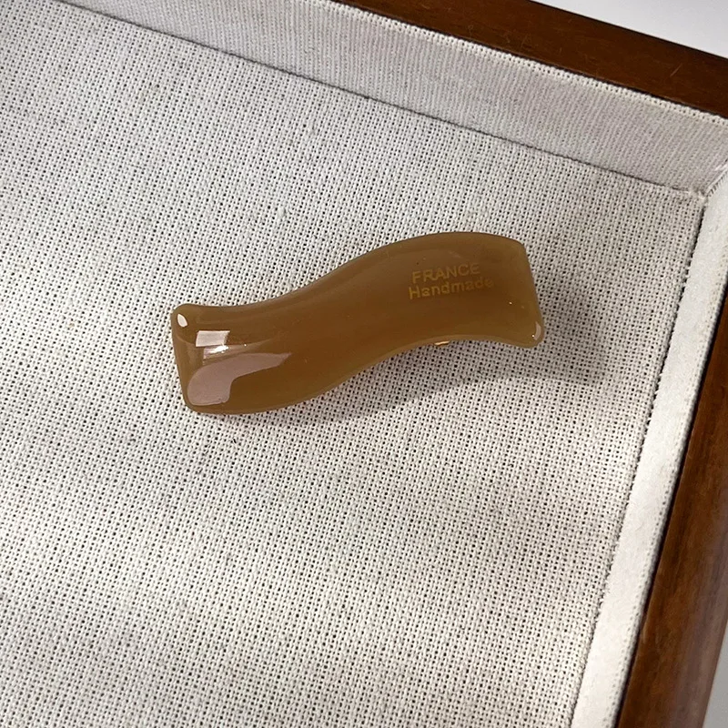 barrette cheveux en acétate ondulée pince écaille de tortue rétro