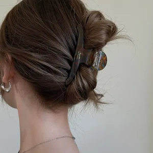 grande pince à cheveux élégante en acétate design rétro marbré