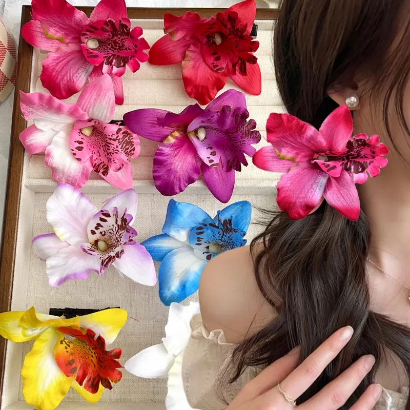 pince à cheveux fleur orchidée tropicale accessoire mariage plage