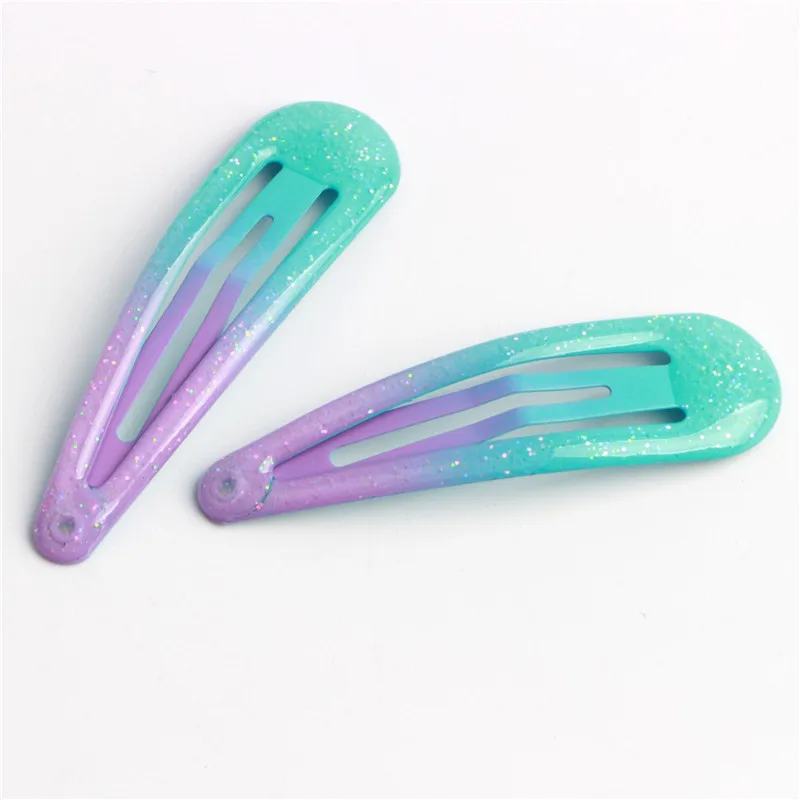 lot de 10 barrettes clic clac cheveux fille pinces dégradé de couleur