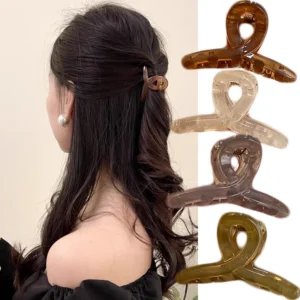 lot de 4 mini pinces crabe translucides design croisé demi queue