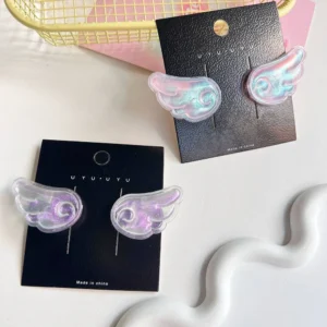 lot de 2 barrettes ailes d'ange en résine pinces cheveux