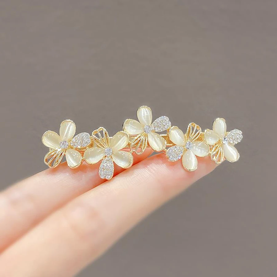 barrette cheveux femme en cristal et perles pince à ressort papillon