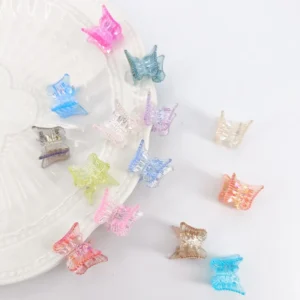 lot de 10 mini pinces cheveux papillon pinces crabe multicolores