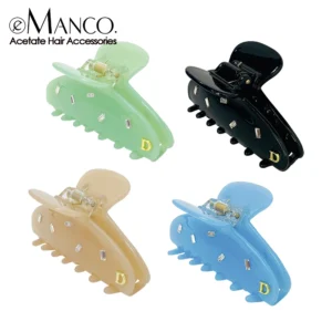 pince crabe en acétate et strass accessoire cheveux qualité luxe