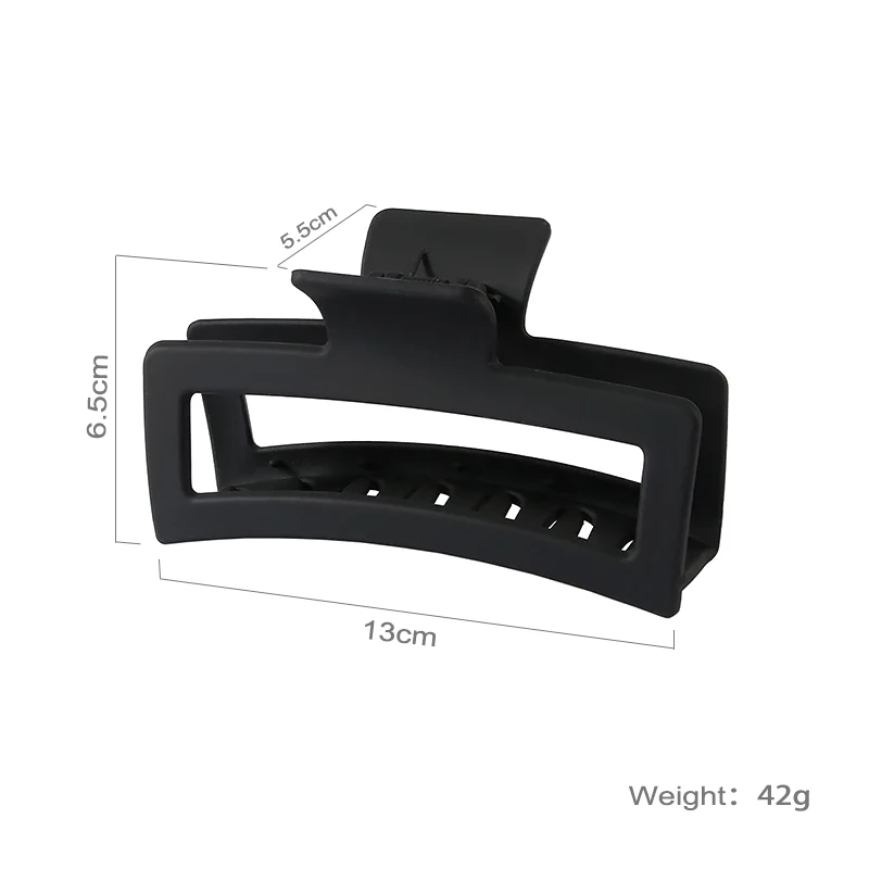 grande pince crabe rectangulaire mate pour cheveux épais