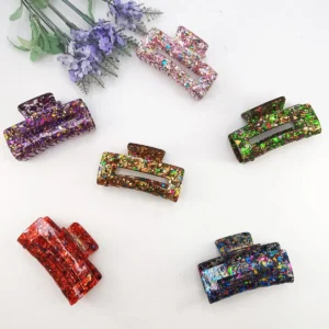 grande pince à cheveux crabe pailletée lot de 1, 3 ou 6 pièces