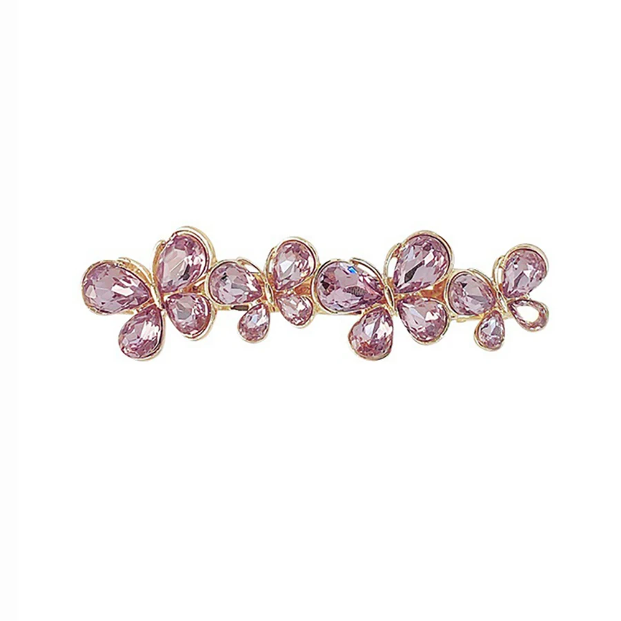 barrette cheveux femme en cristal et perles pince à ressort papillon